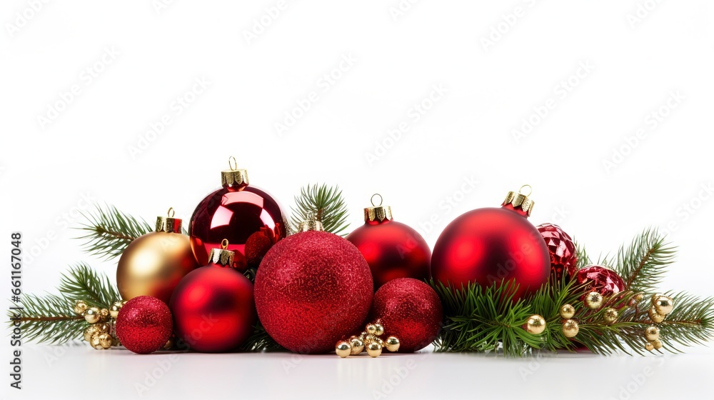 festive christmas assortment with copy space, white background, generative ai festive christmas assortment with copy space, white background, generative ai