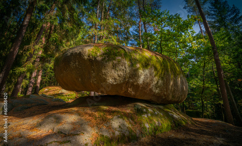 mythical stone giants and viklas and granit rockformation in Blockheide, natural reserve near Gmünd, Austria photo