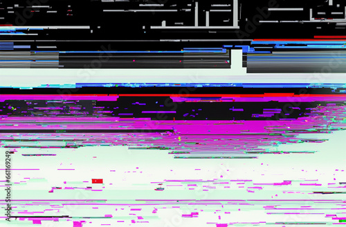Abstract digital glitch illustration of graphic monitor
