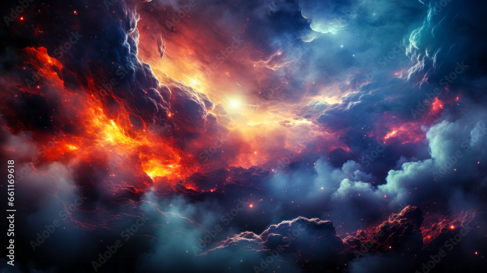 Stellar Odyssey: Colorful Space Galaxy Cloud Nebula Wallpaper