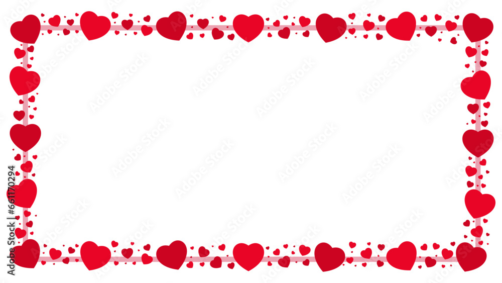 Frame of red hearts on transparent background. Romantic backdrop for your designs. Vector graphics Frame of red hearts on transparent background. Romantic backdrop for your designs. Vector graphics