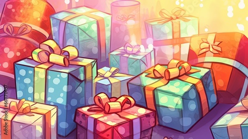 boxes with ribbon