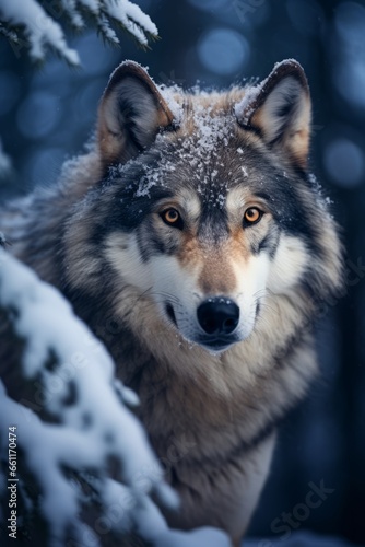 Intriguing Wolf Gaze - AI Generated © AnimalAI