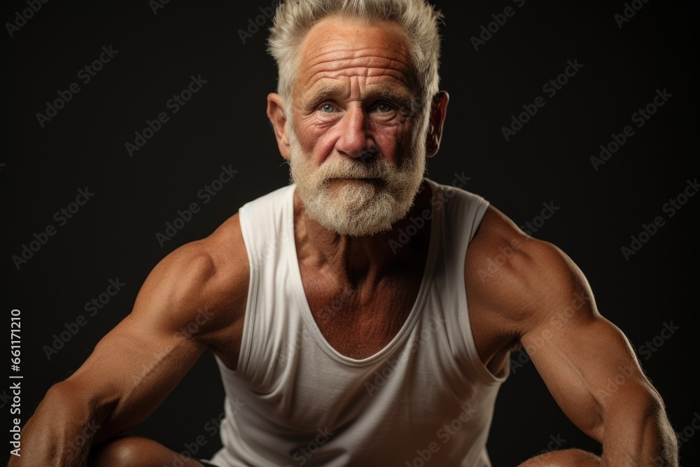 Portrait of an elderly athlete. Portrait of an elderly athlete.