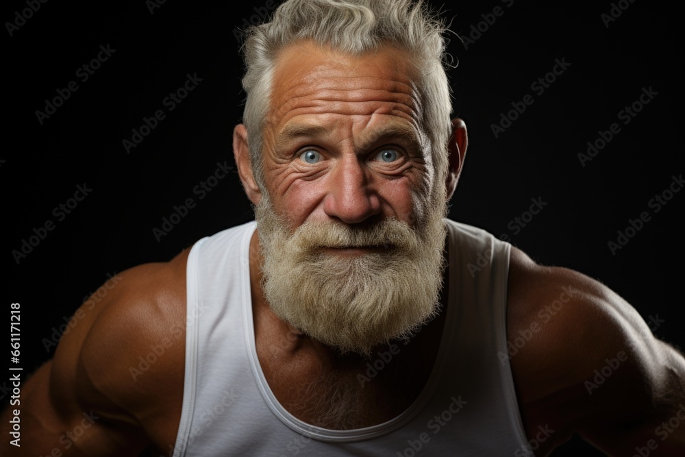 Obraz premium Portrait of a fit and athletic elderly man.