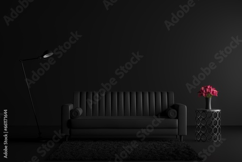 Free picture of Beautiful home decor 3d black render