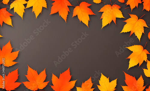 Autumn theme petals yellow color  Season design background  Generative AI