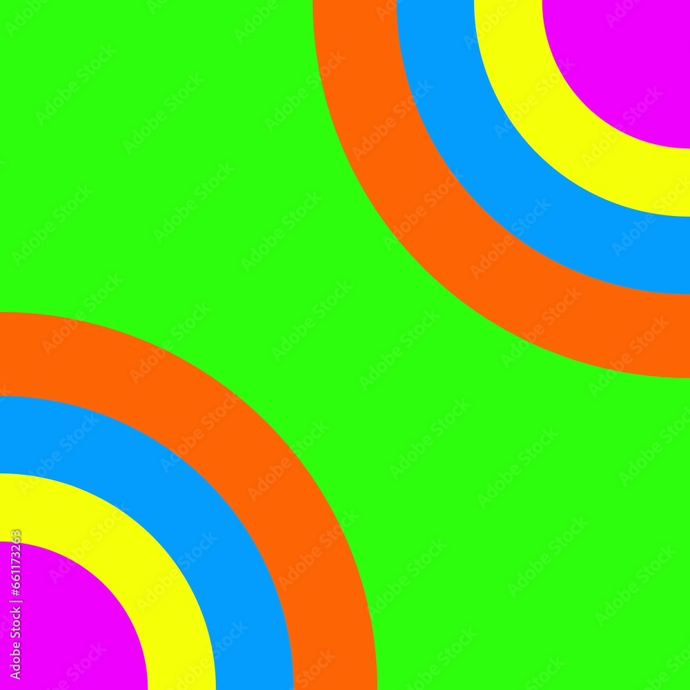 Background with circle designs in two corners with bright color palette Background with circle designs in two corners with bright color palette