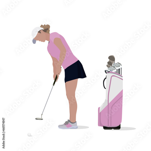 女性ゴルファー / パッティング