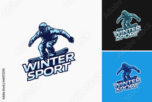 The winter sport logo template is a versatile design asset perfect for creating logos for various winter sports such as skiing, snowboarding, ice skating, and more.