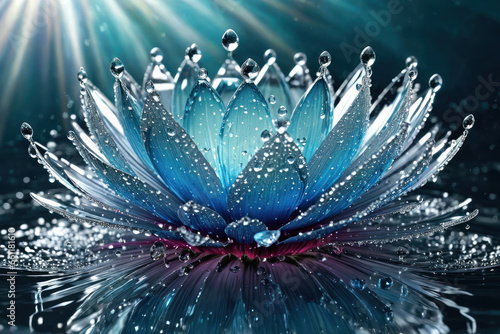 flower-shaped water droplets, captivating dance of water