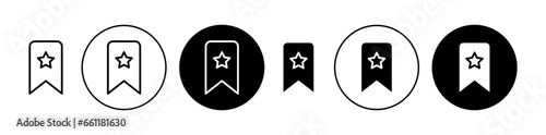 Bookmark star symbol set for ui designs.