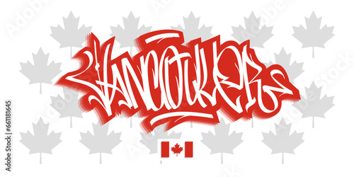 Vancouver Canada Graffiti Tag Vector Design On White Background Eps 10