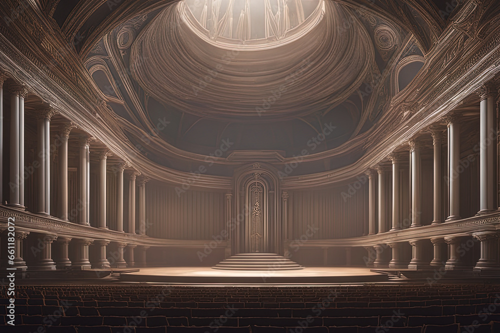 3d cg rendering of the ancient theater 3d cg rendering of the ancient theater 3d rendering of the ancient theater with a lot of light