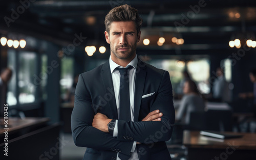 Handsome looking confident man entrepreneur