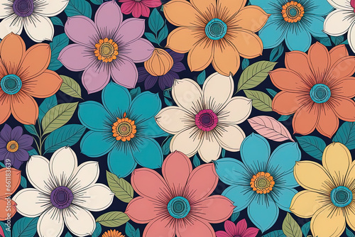 vector seamless floral pattern vector seamless floral pattern seamless floral background with flowers  vector illustration