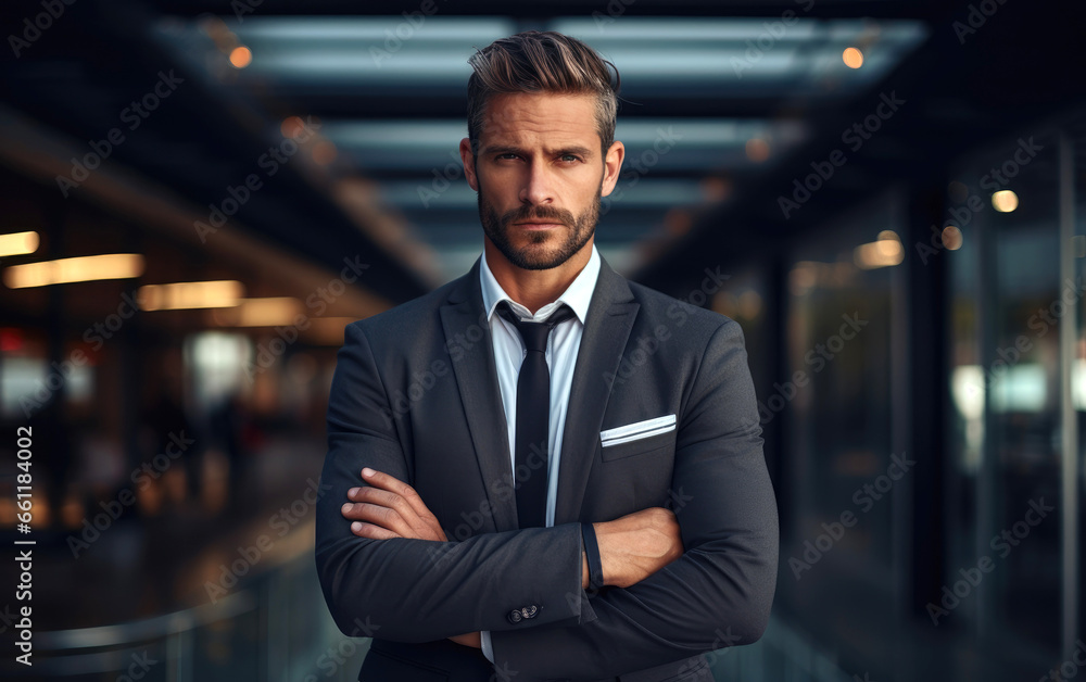Handsome looking confident man entrepreneur