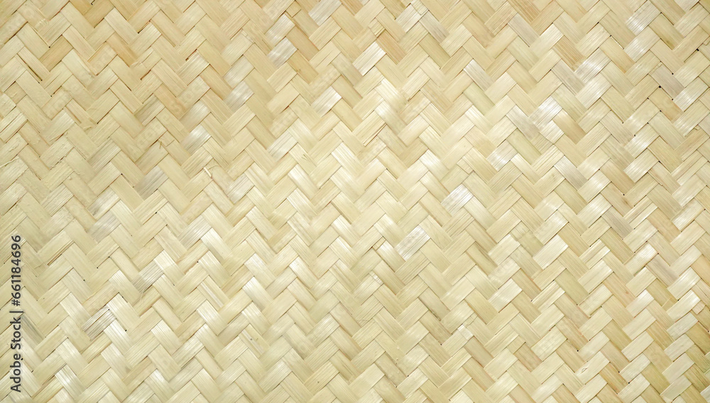 Bamboo woven wall for abstract background and weave texture. beautiful patterns, space for work, banner, copy space, close up.
