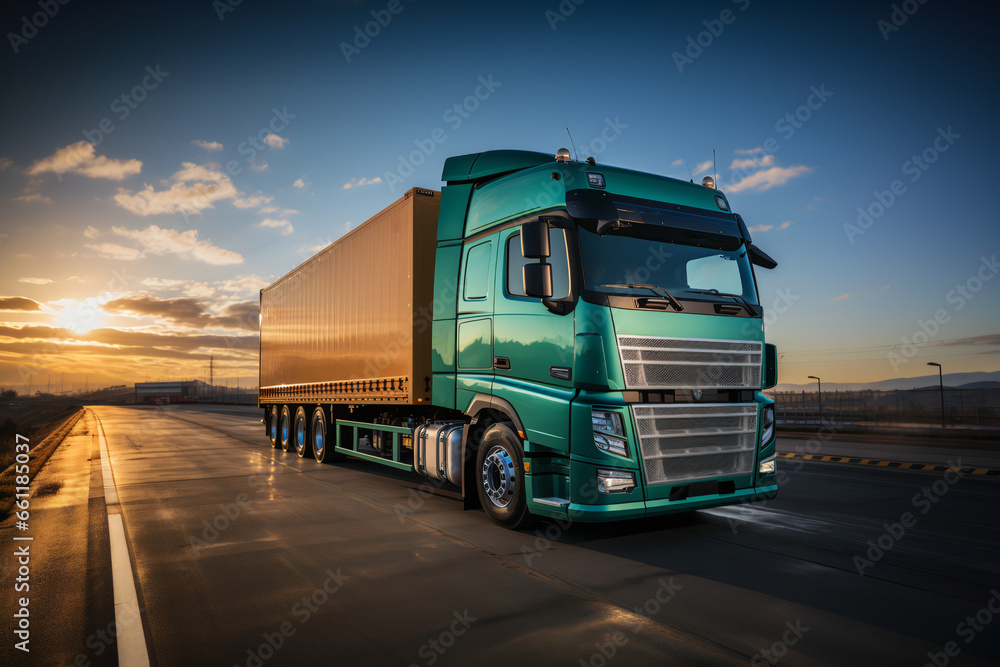 Truck for logistics transportation on the road Truck for logistics transportation on the road