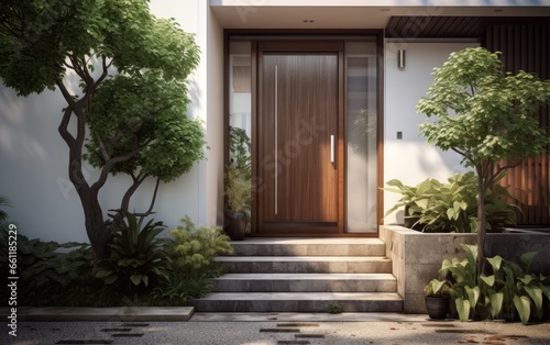 Contemporary house entrance...