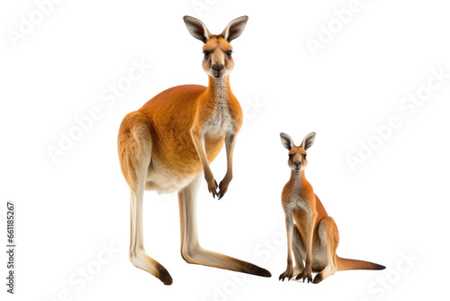 Red Kangaroo and Joey Duo on isolated background © Artimas 