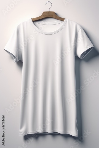 blank white t - shirt on grey background. 3d rendering blank white t - shirt on grey background. 3d rendering white t - shirt mockup template. 3d rendering