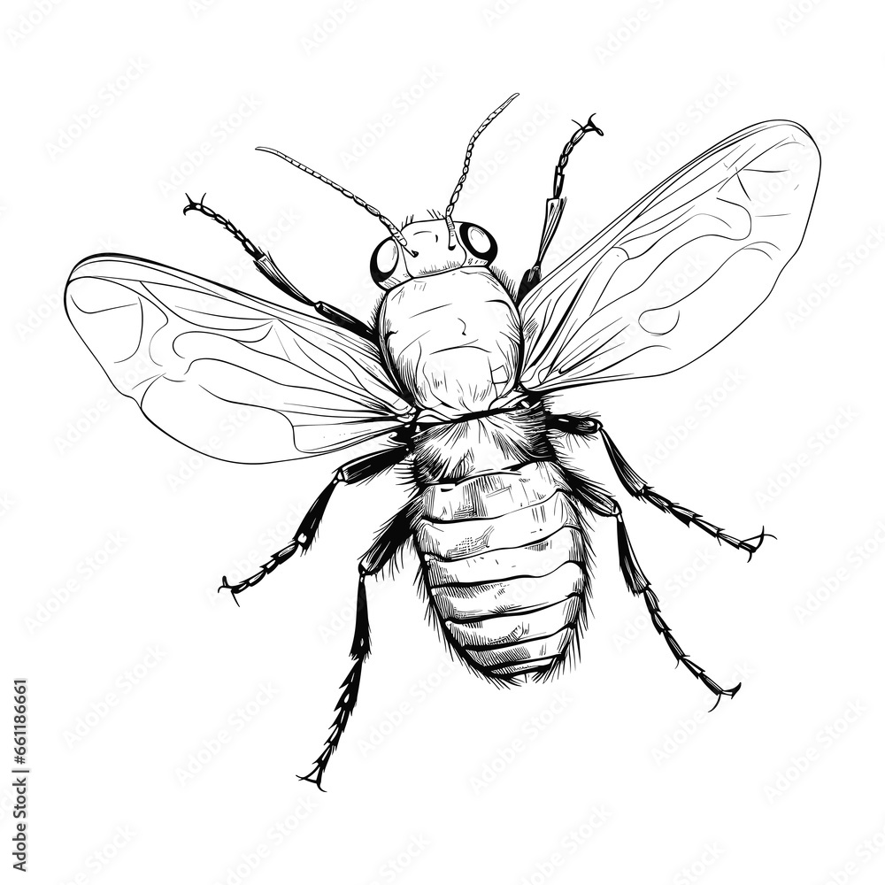 Hand Drawn Sketch Firefly Insect Illustration Hand Drawn Sketch Firefly Insect Illustration