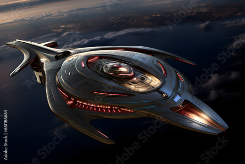 Concept spaceship inspired by voyage of trek star 
