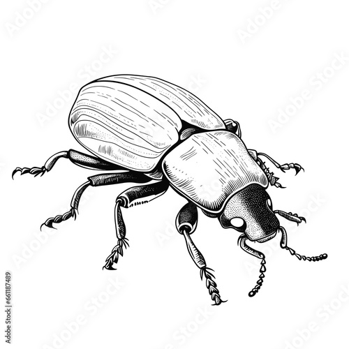Hand Drawn Sketch June Bug Illustration

 photo