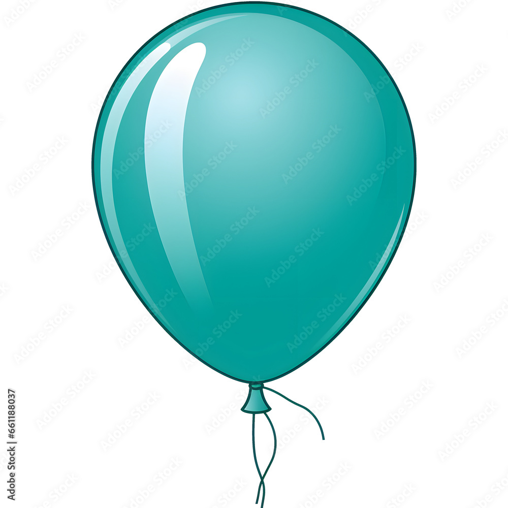 cartoon clipart of a balloon in the color Teal, birthday clipart