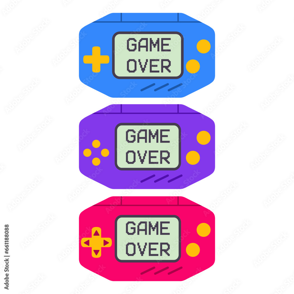 Classic 80s 90s element.Game play handled gaming kid.Video game console ...