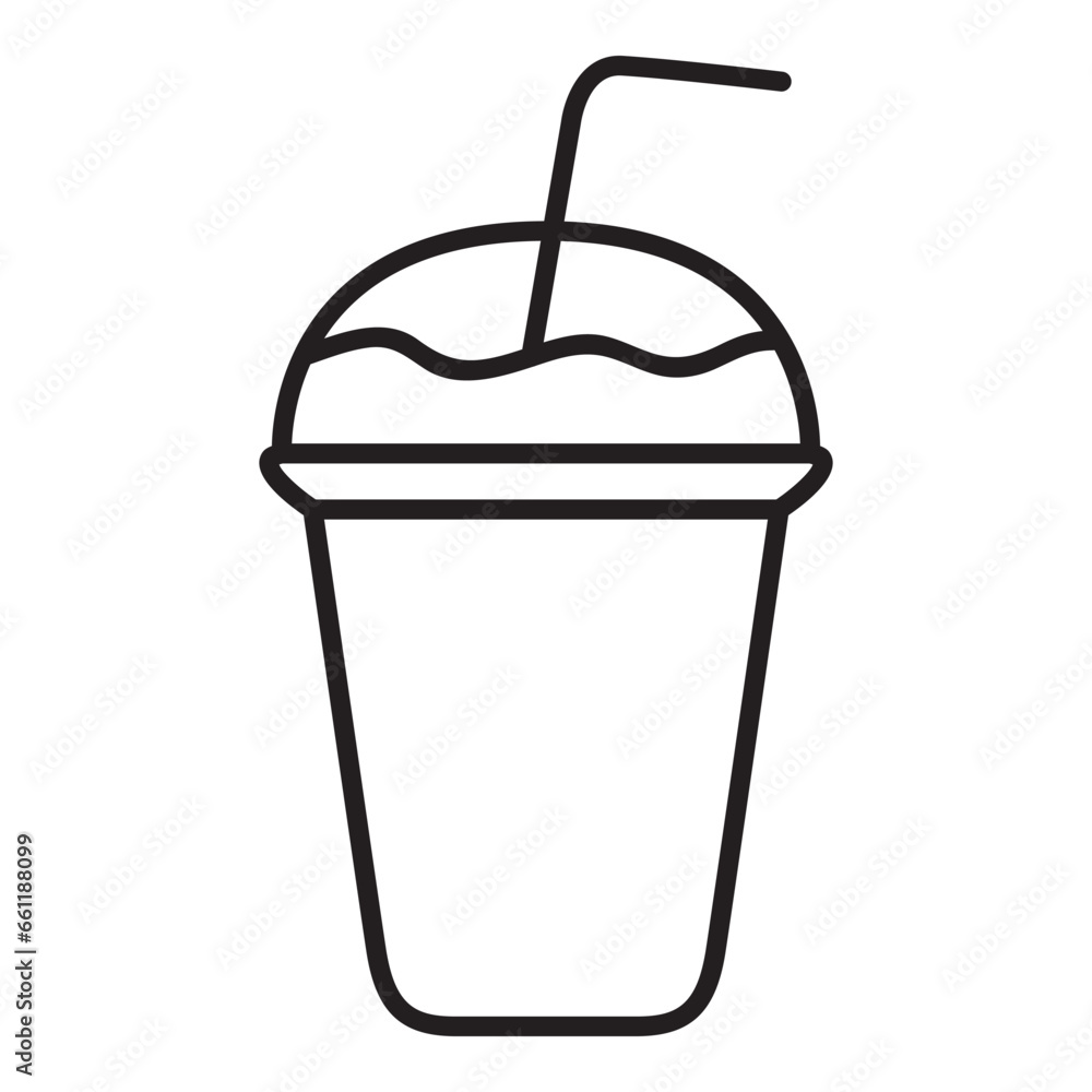 Sweet fresh drink in plastic cup.Ice drink. Cold tea.Outline vector illustration.Isolated on white background. Sweet fresh drink in plastic cup.Ice drink. Cold tea.Outline vector illustration.Isolated on white background.
