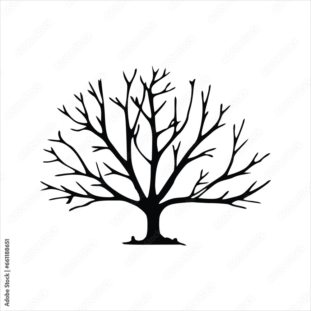 Tree Stands Dead Vector Illustration in the Dry Season.
