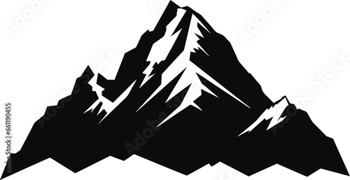 Mountain background. Snow landscape line illustration. Sketch drawing. Nature background. Doodle vector.