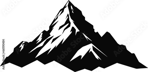 One continuous line drawing of mountain range landscape. Top view of mounts in simple linear style. Adventure winter sports concept isolated on white background. Doodle vector illustration