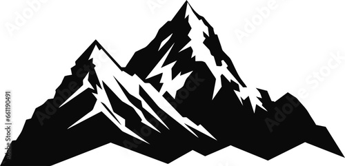 Mountain shape isolated on white background vector illustration. Mountain hills vector graphic silhouette.
