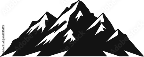 Mountain shape isolated on white background vector illustration. Mountain hills vector graphic silhouette.