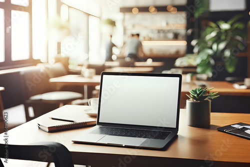 laptop on the table, Blank