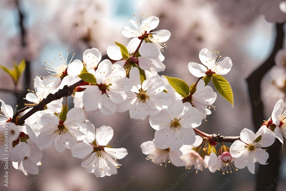 Close up Flowering cherry tree in spring, Close up Flowering cherry tree in spring,