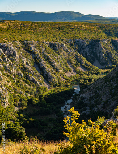 Landscape with a valley of Krupa river in Croatia photo