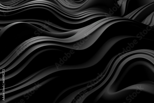 Abstract 3D background in black. Generative AI