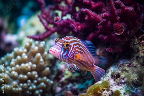 Colorful marine life in tropical coral reef. Generative AI
