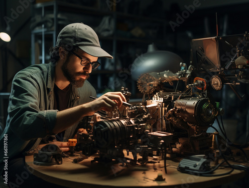 A Photo of a Filmmaker Using 3D Printed Props