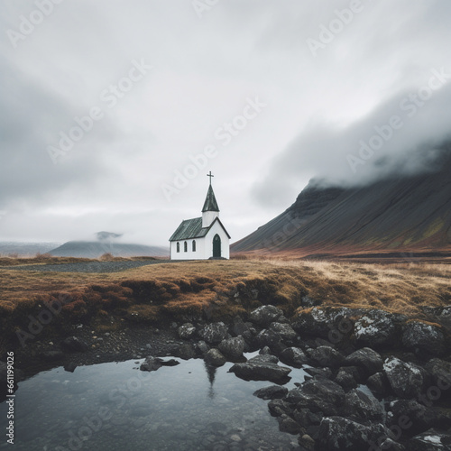 a tiny budir church alone iceland