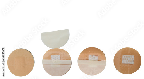 Vaccine band-aid. Vaccine plasters. Adhesive bandage plaster on white background. Yara iğne aşı bandı. photo