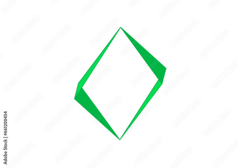 einfache abstrakte figur in form einer raute aus vier dreiecken, interessantes modernes design