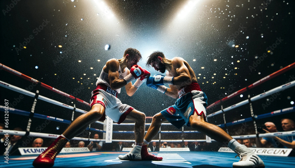 Photo & Art Print Boxing Match Enhanced by Generative AI, Uolir