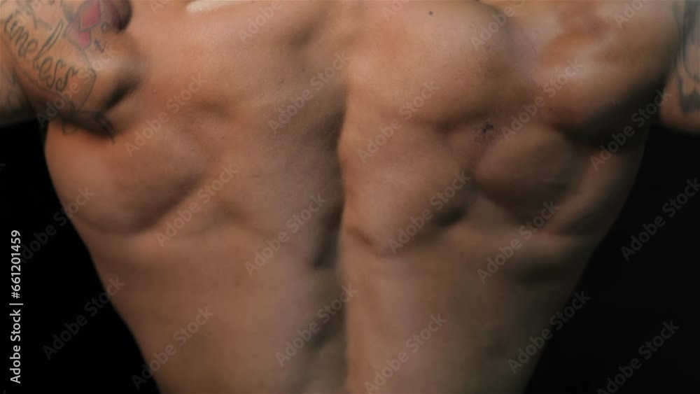 Close up gorgeous muscular back Close up gorgeous muscular back