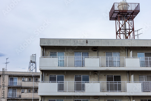 日本の岡山県岡山市の古くて美しいアパート