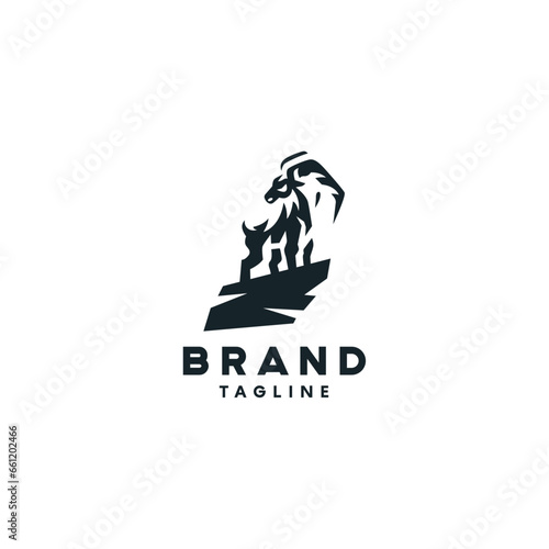 Modern Mountain Goat Logo Design Symbol Template Flat Style Vector Illustration